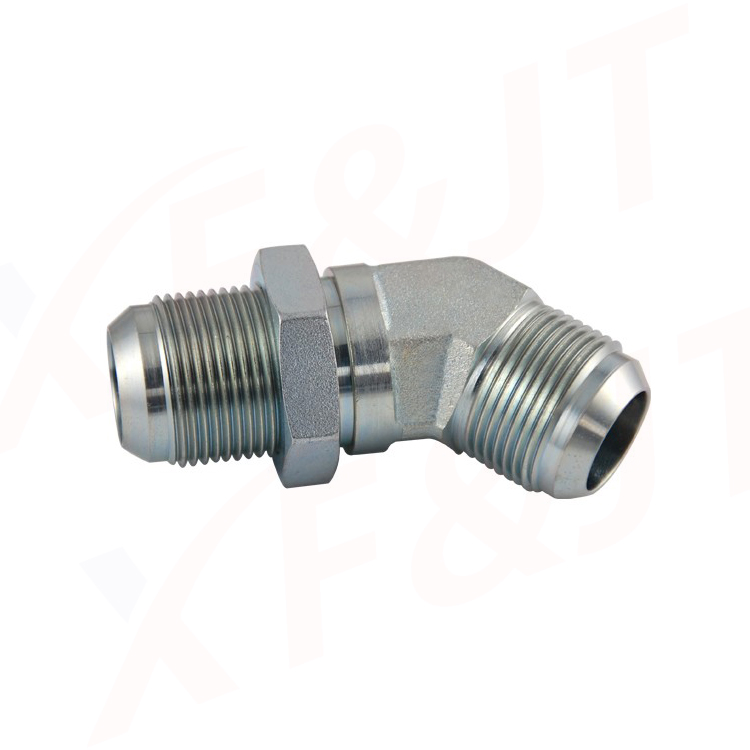 SAE flange adapter-45° with male UN thread & 37° outer cone