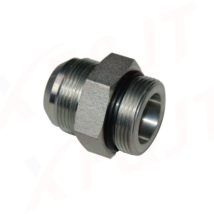 SAE flange adapter with male metric thread & 24° inner cone