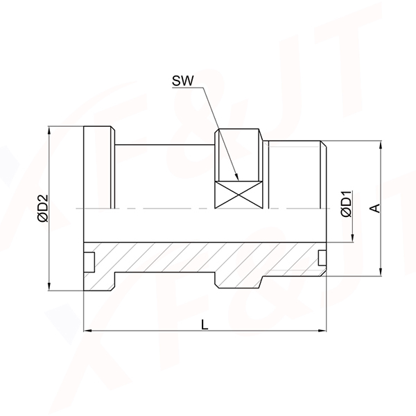 SAE flange adapter with male UN thread & ORFS